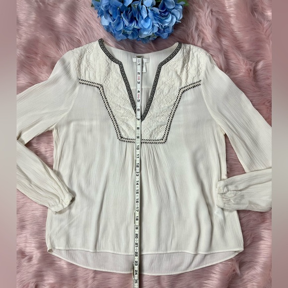 Ivory Blouse w/Embroidery Sz 6, By H&M - Picture 8 of 10
